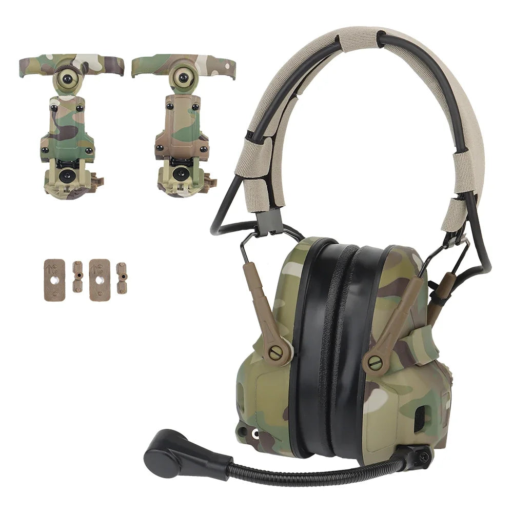 GEN 6 Tactical Headset Hunting Shooting Noise Reduction Headset for OPS Core ARC and Wendy M-LOK Helmet Head Mounted 2 in 1