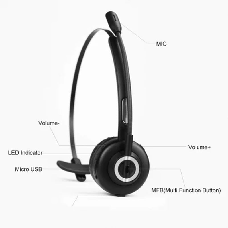 Boom Mic Wireless Headphone for TCL 10 5G UW Phone - Headset Hands-Free Earphone Over-The-Head Noise Isolation D6A Compatible with TCL 10 5G UW