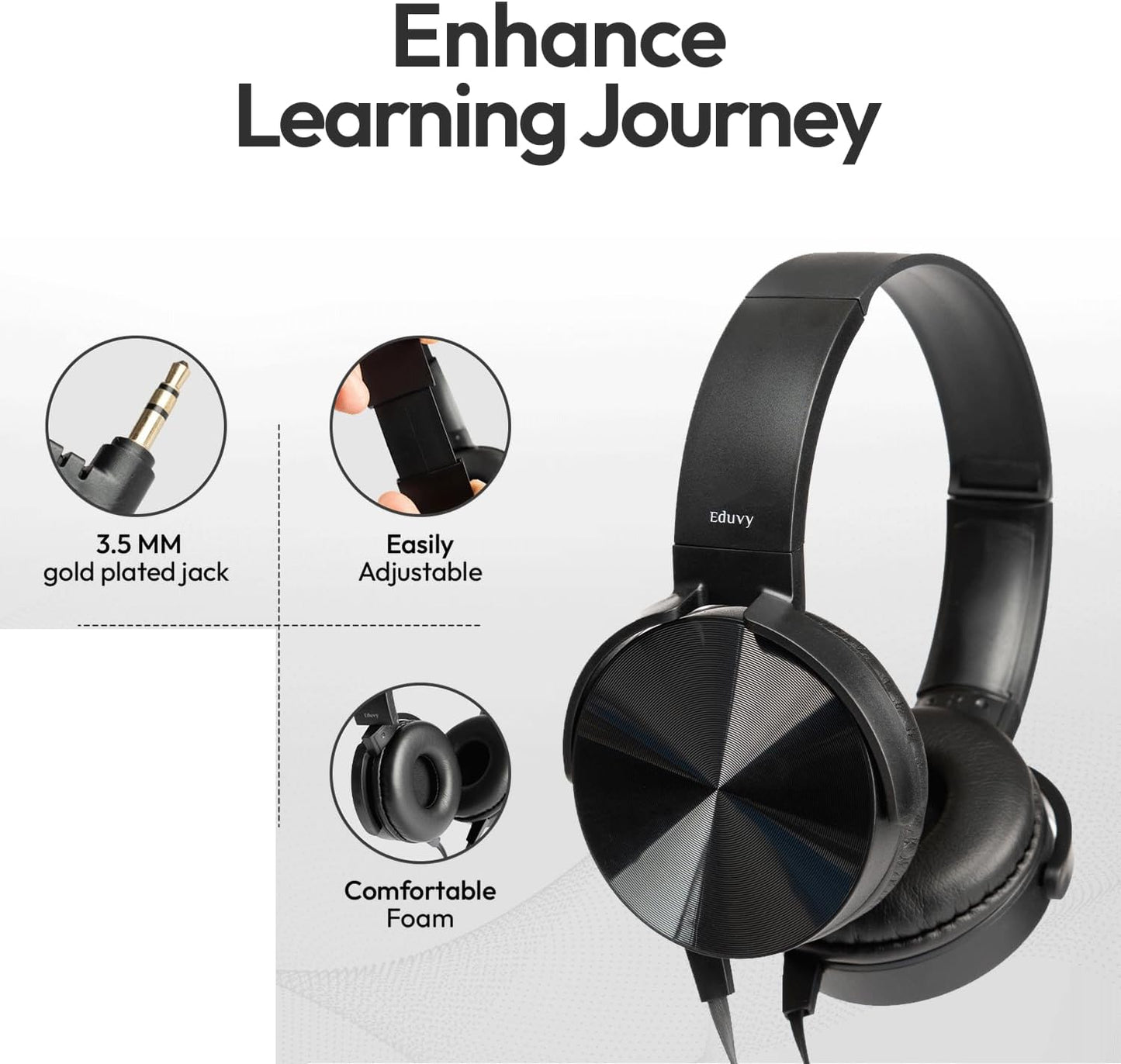 Bulk Headphones for Classroom, 24 Pack Durable School Wired Headphones for Students. Teacher Must Haves Supplies from Elementary to College (Black)