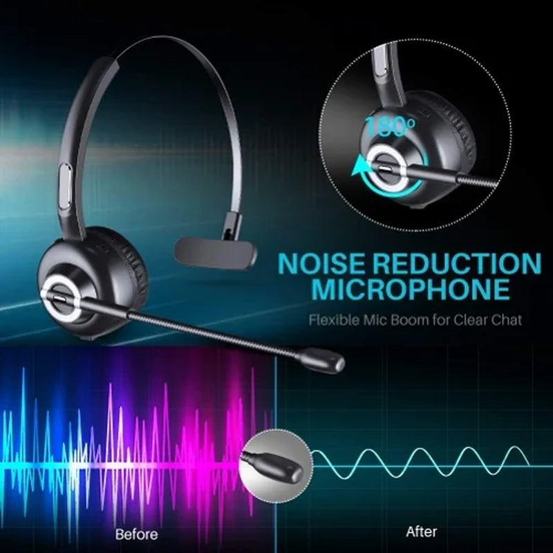 Boom Mic Wireless Headphone for TCL 10 5G UW Phone - Headset Hands-Free Earphone Over-The-Head Noise Isolation D6A Compatible with TCL 10 5G UW