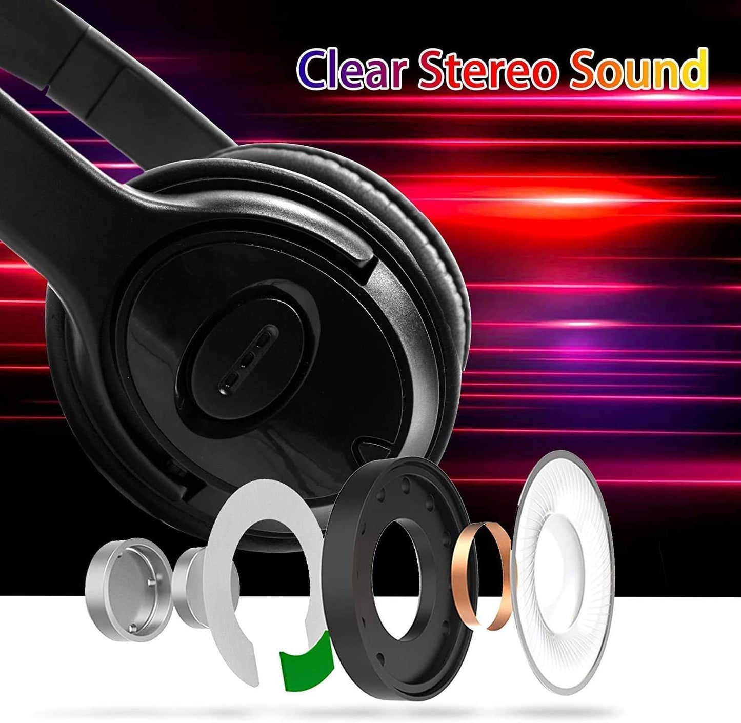 3.5Mm Computer Headset with Microphone, Comfort-Fit Office Computer Headphone with On-Line Volume Control, Over-The-Head Headset for Webinar Laptop Call Center Students Online Study (3.5Mm)