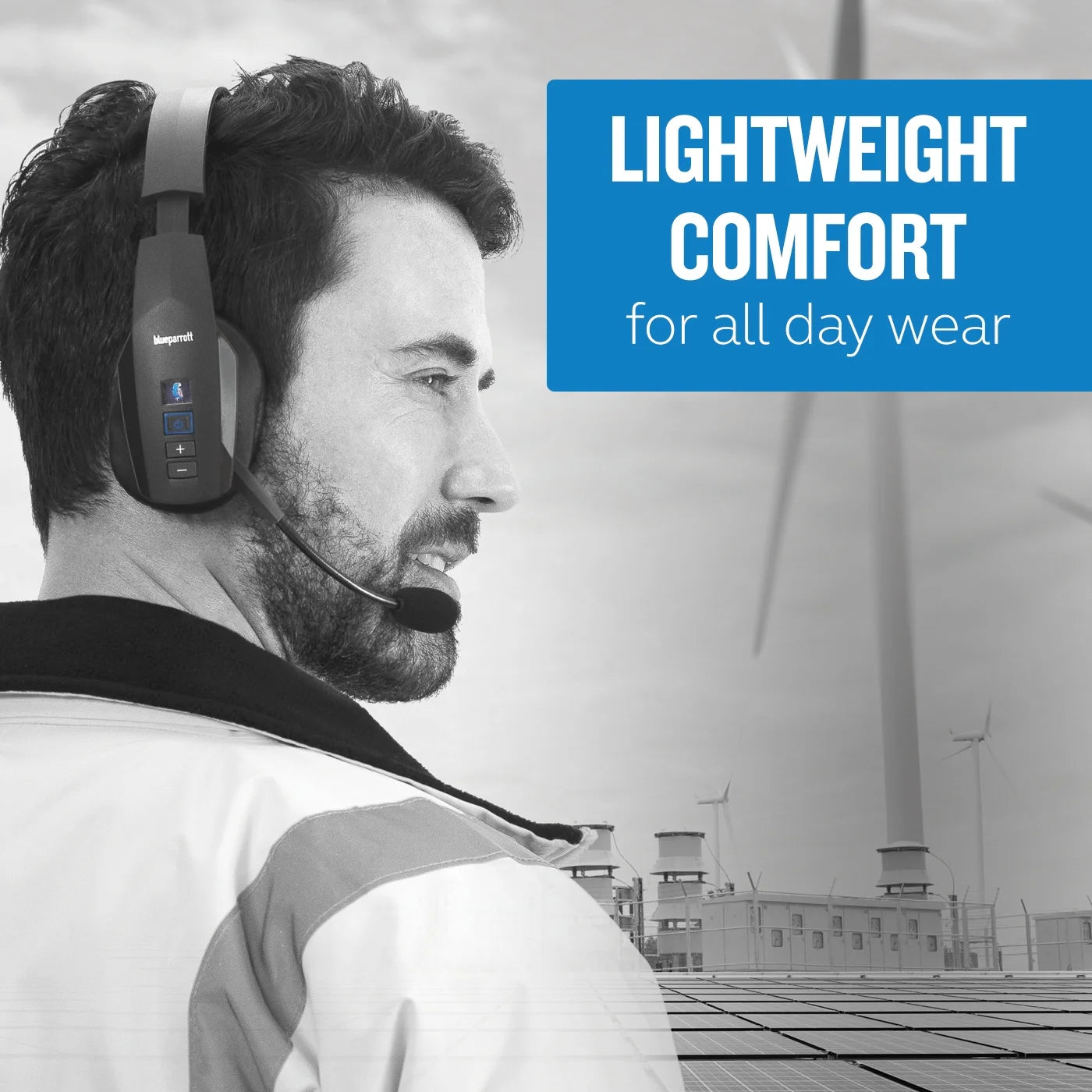B450-XT Wireless Bluetooth Mono Headset with 96% Noise Cancellation Microphone & Padded Headband