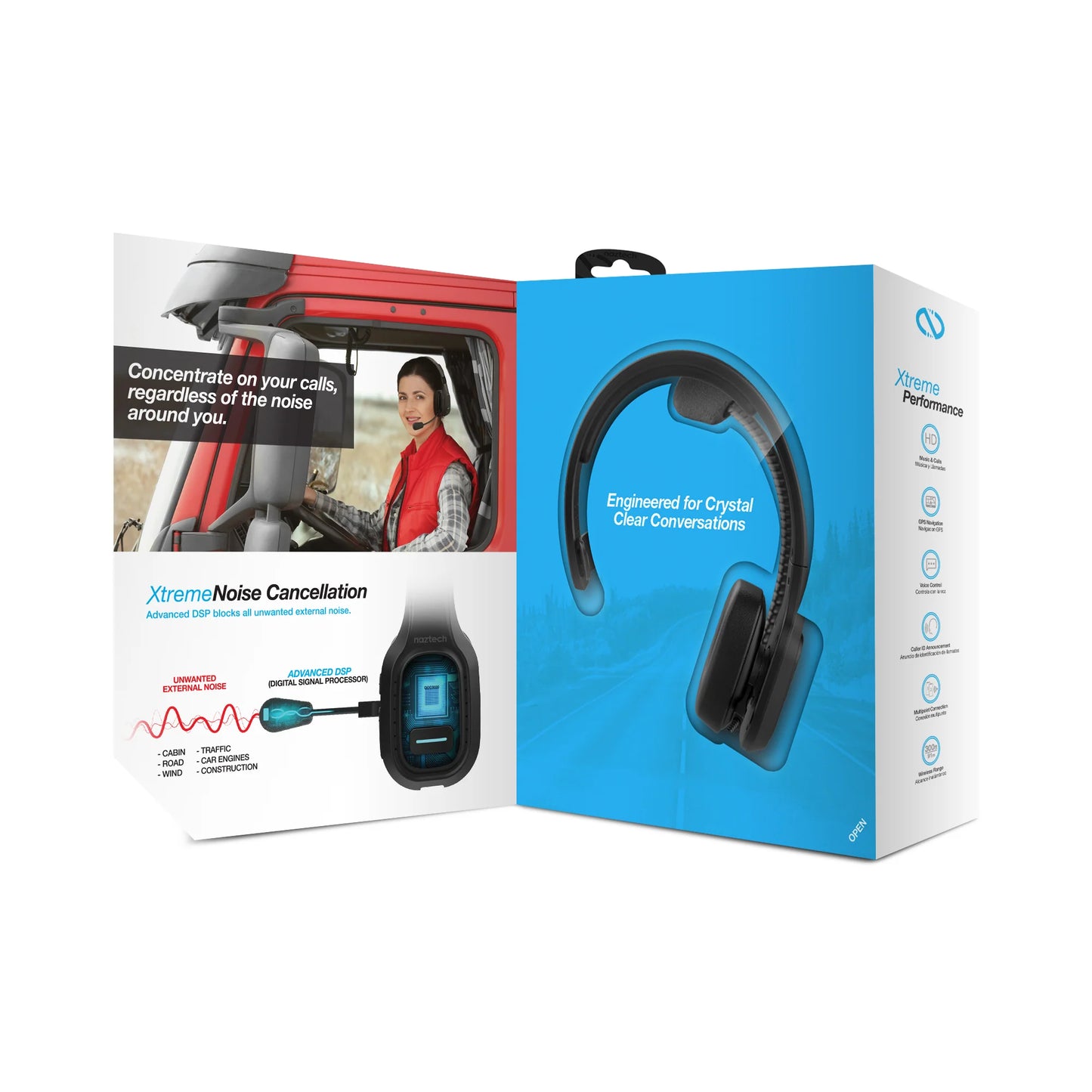 Naztech NXT-700 Xtreme Noise Cancelling Headset - Car Black (15443-HYP)