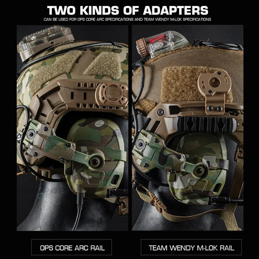 GEN 6 Tactical Headset Hunting Shooting Noise Reduction Headset for OPS Core ARC and Wendy M-LOK Helmet Head Mounted 2 in 1