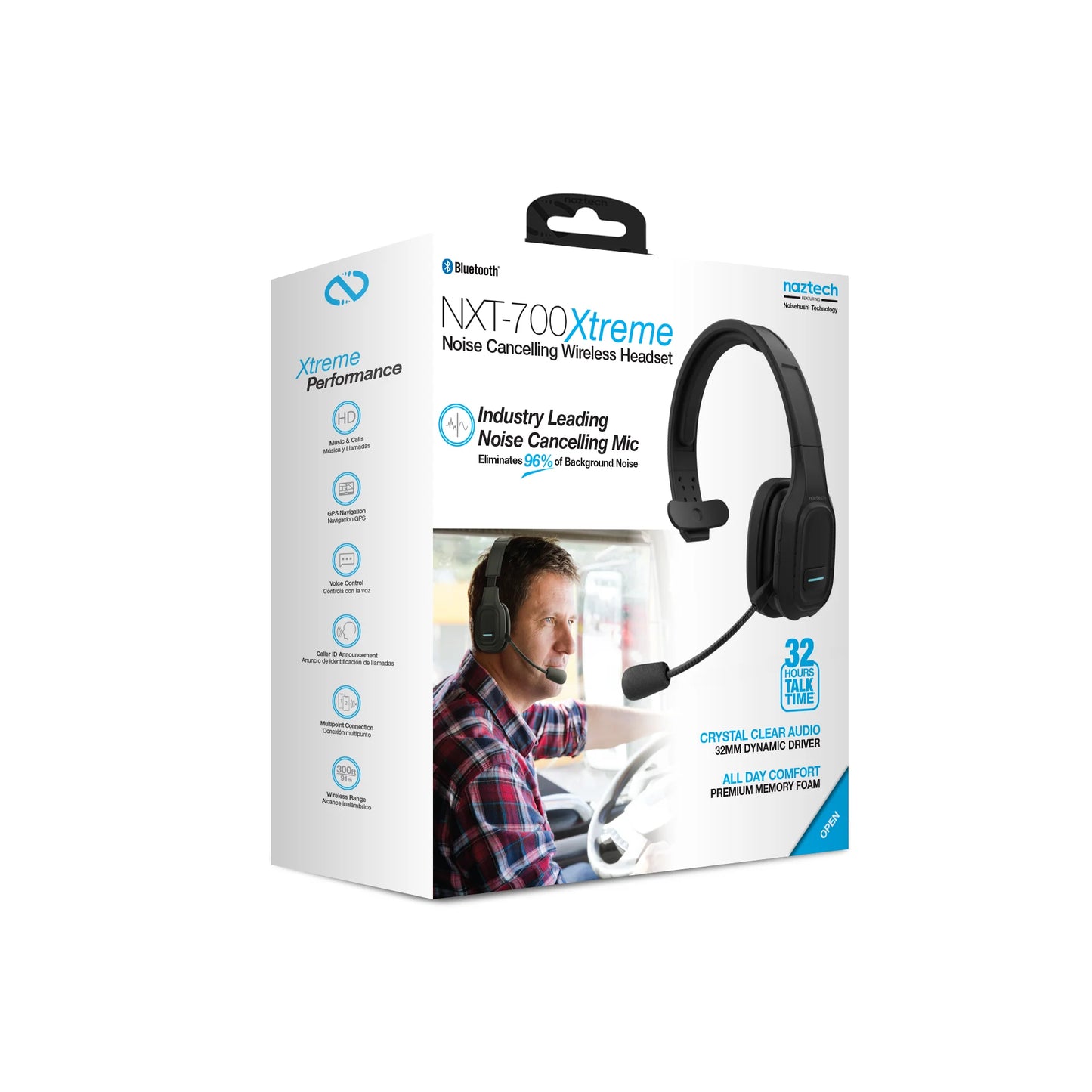 Naztech NXT-700 Xtreme Noise Cancelling Headset - Car Black (15443-HYP)