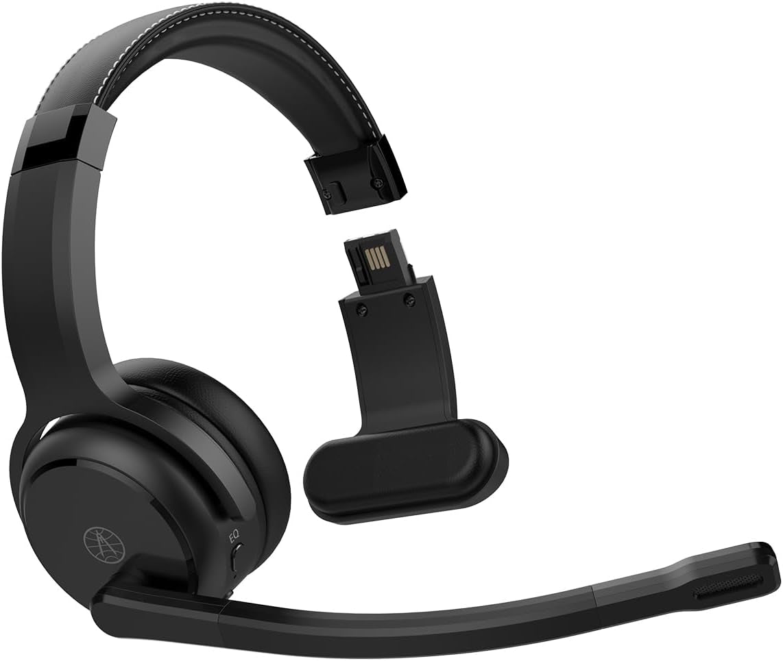Cleardryve 100 Premium Wireless Headset for Clear Calls with Noise Cancellation, Long Battery Life, All-Day Comfort, Black