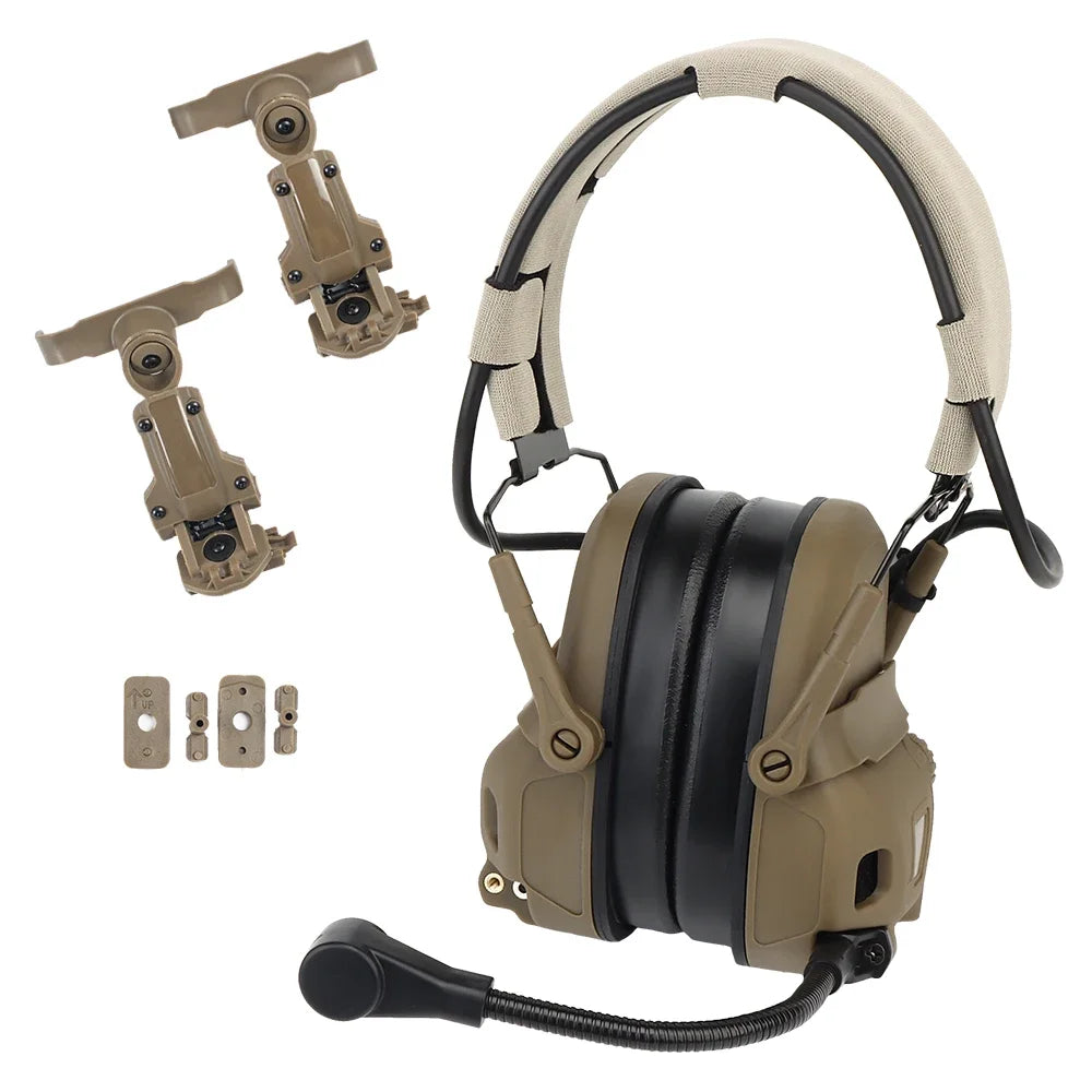 GEN 6 Tactical Headset Hunting Shooting Noise Reduction Headset for OPS Core ARC and Wendy M-LOK Helmet Head Mounted 2 in 1