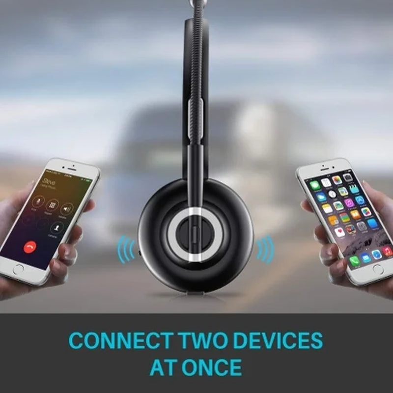 Boom Mic Wireless Headphone for TCL 10 5G UW Phone - Headset Hands-Free Earphone Over-The-Head Noise Isolation D6A Compatible with TCL 10 5G UW