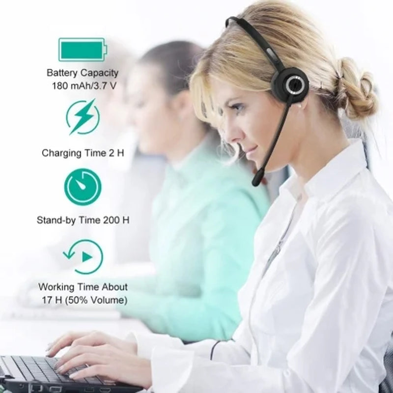 Boom Mic Wireless Headphone for TCL 10 5G UW Phone - Headset Hands-Free Earphone Over-The-Head Noise Isolation D6A Compatible with TCL 10 5G UW