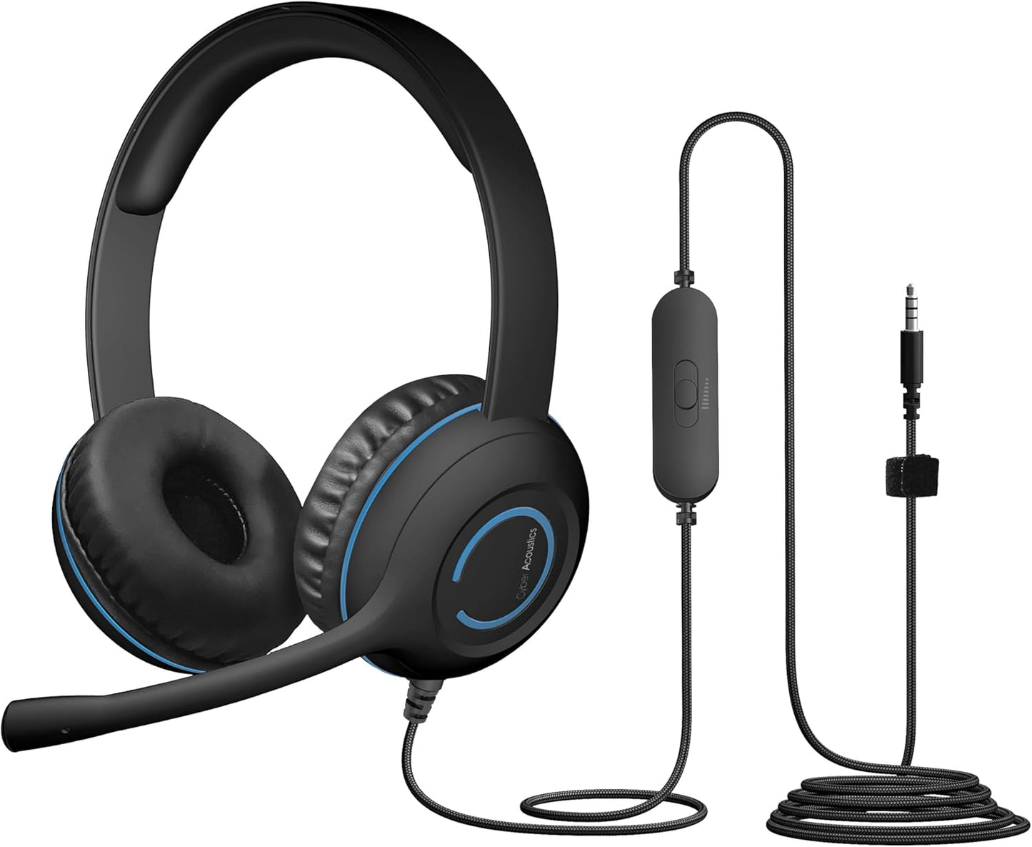 3.5Mm Stereo Headset (AC-5002) with Noise Canceling Microphone for Pcs, Tablets, and Cell Phones in the Classroom or Home