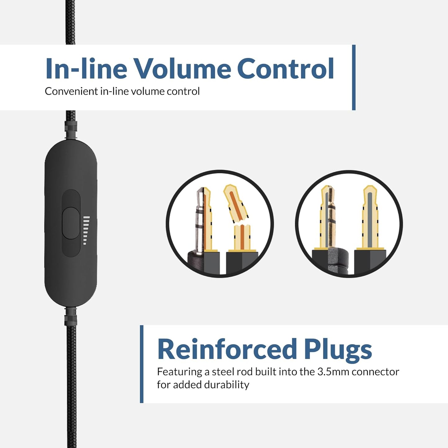 3.5Mm Stereo Headset (AC-5002) with Noise Canceling Microphone for Pcs, Tablets, and Cell Phones in the Classroom or Home