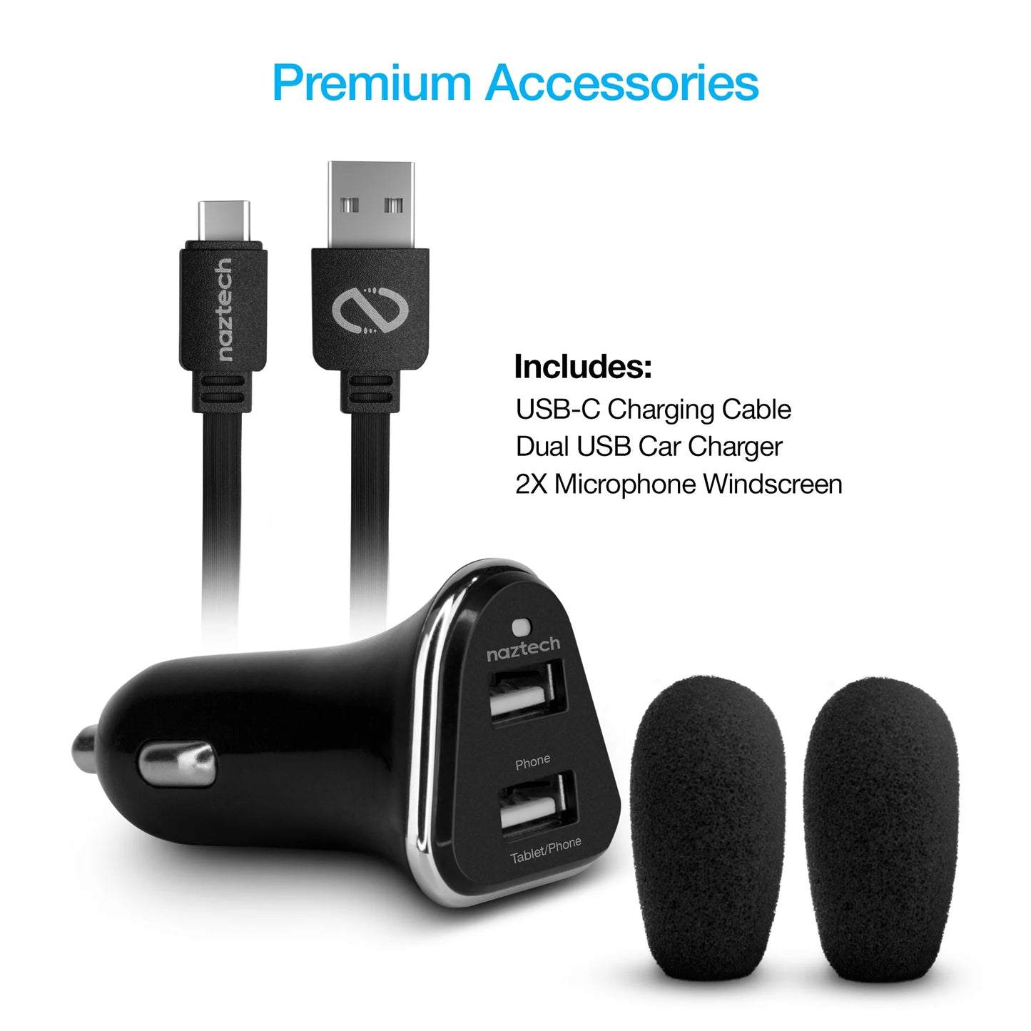 Naztech NXT-700 Xtreme Noise Cancelling Headset - Car Black (15443-HYP)