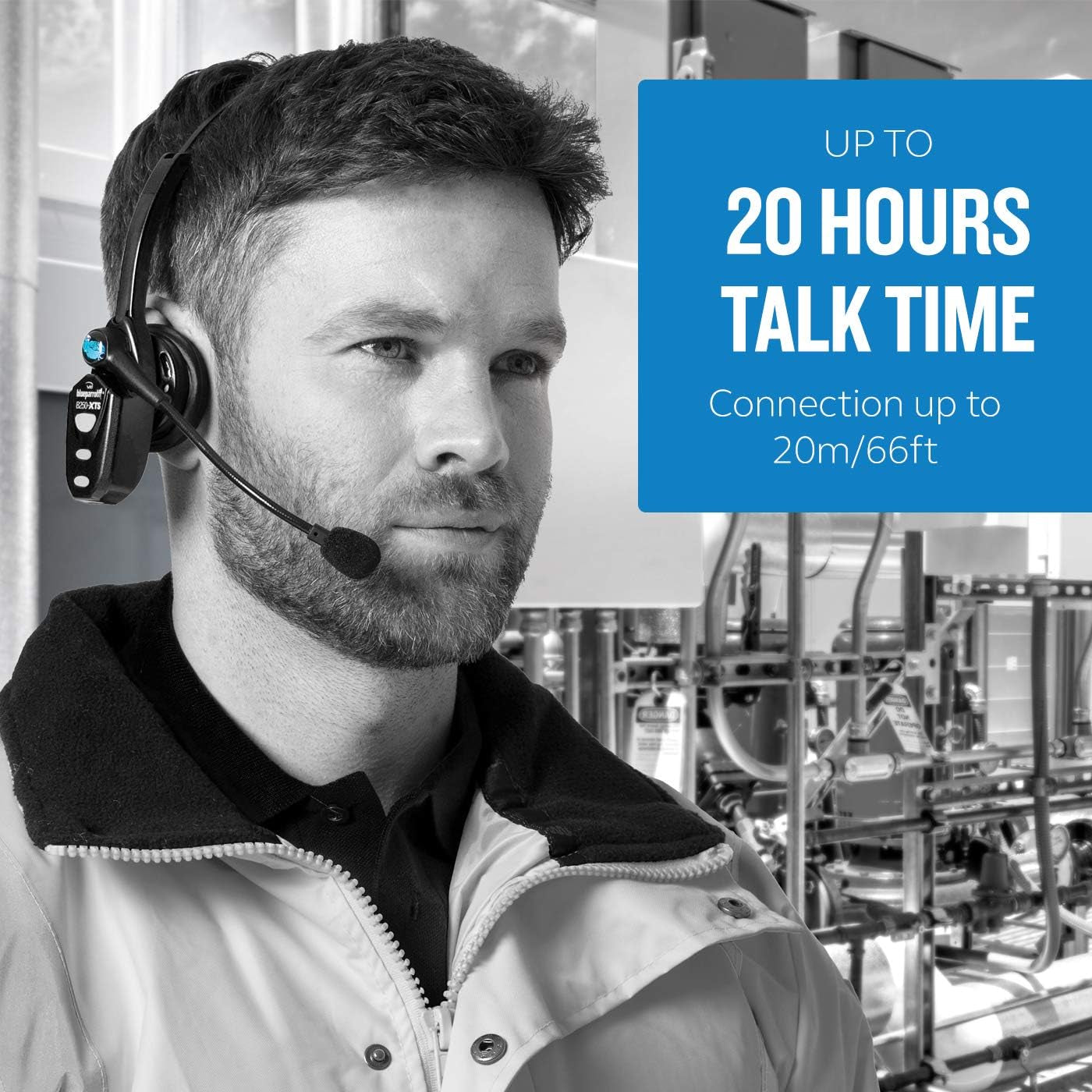 B250-XTS Bluetooth Headset with USB-A Charging, Noise Cancelling Headset, Long Battery Life, Easily Connect to Multiple Devices at Once