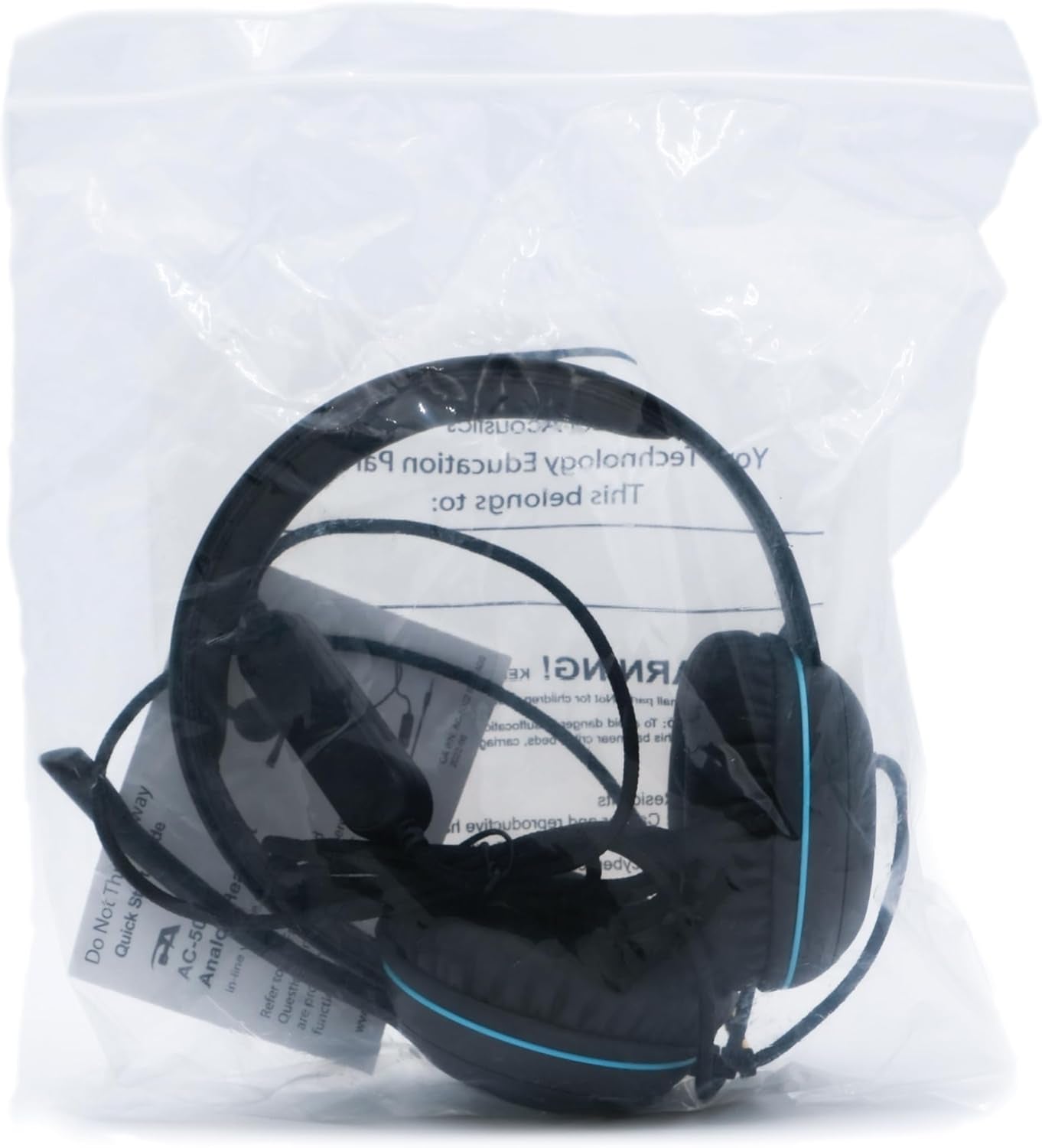 3.5Mm Stereo Headset (AC-5002) with Noise Canceling Microphone for Pcs, Tablets, and Cell Phones in the Classroom or Home