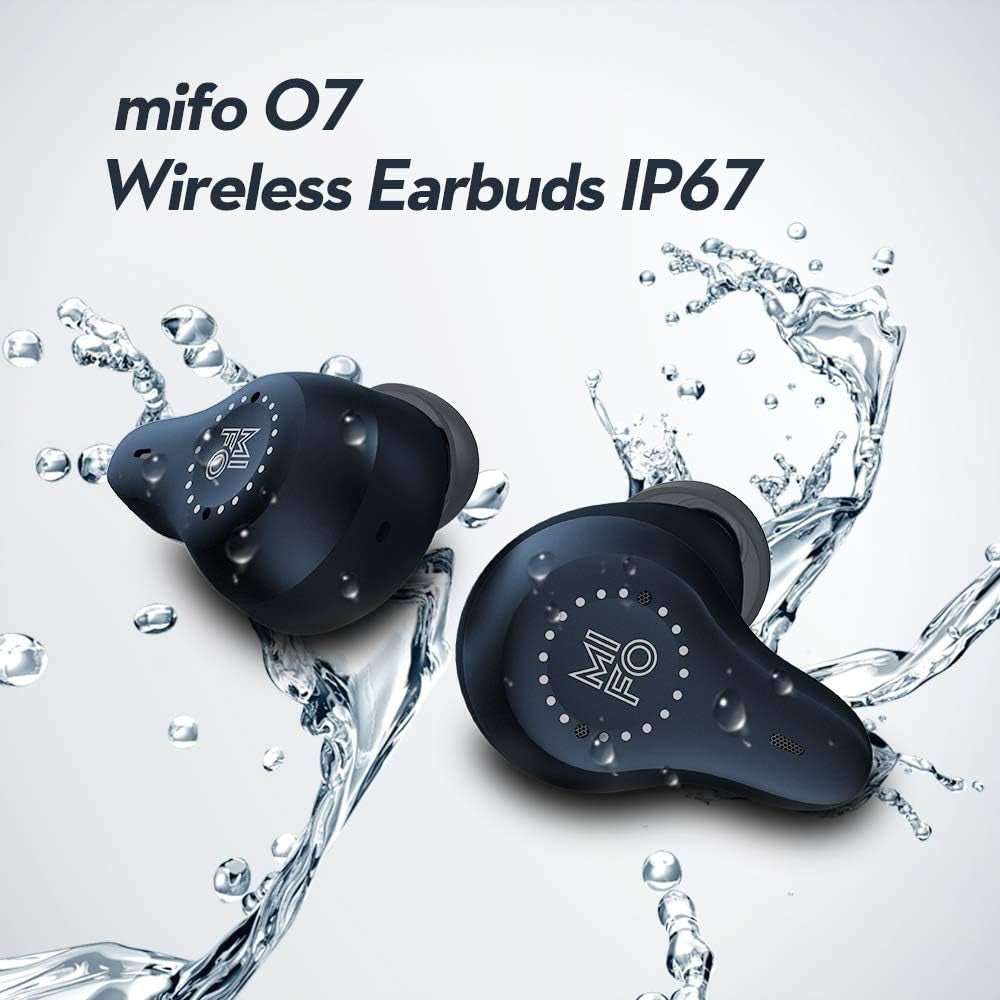 [Upgrade Version 2023] True Wireless Earbuds Dynamic Bass Indigo Blue O7 by , Qualcomm APT-X Noise Cancelling Headphones with Charging Case, Bluetooth 5.0 Wireless Sport Earphones for Running