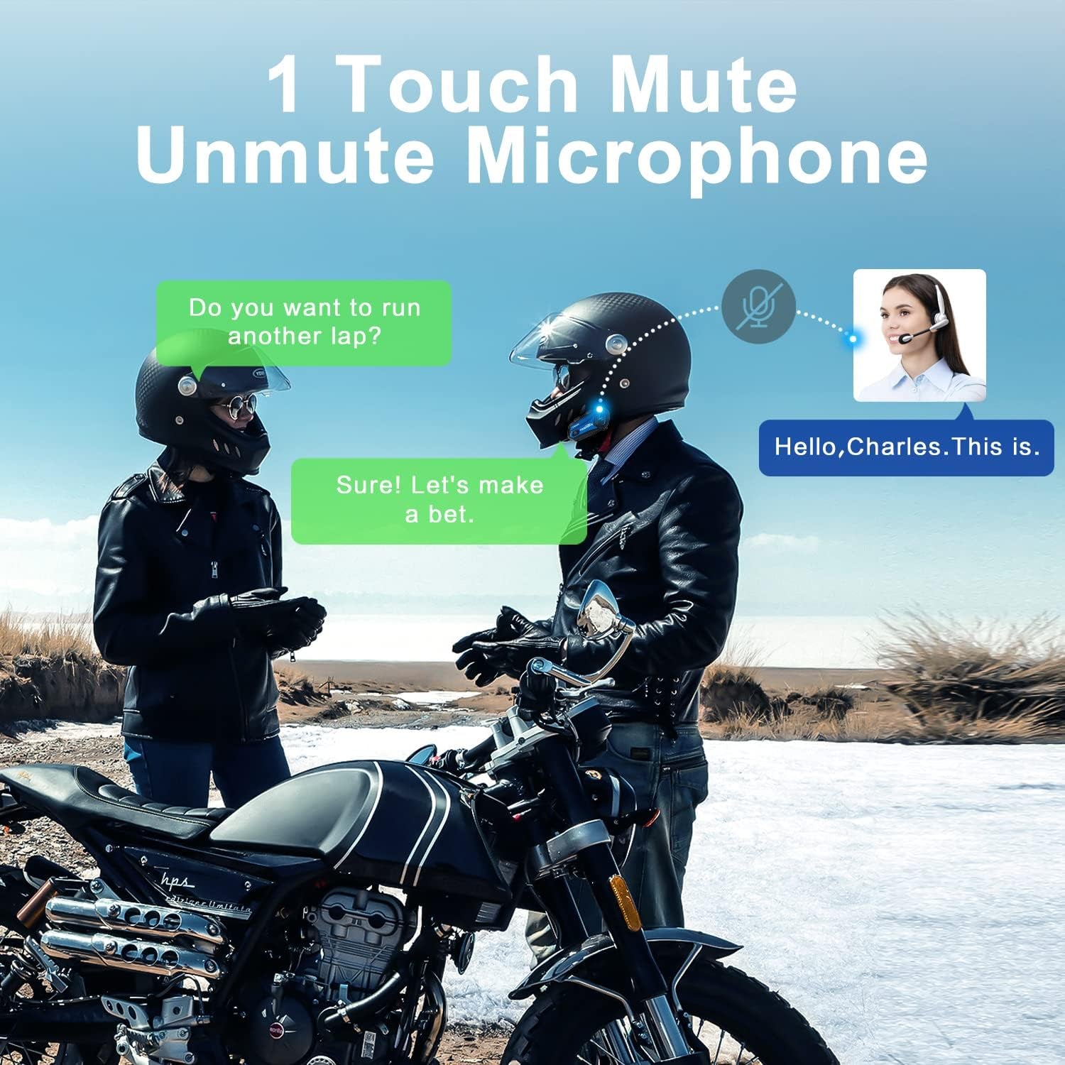 Bluetooth Motorcycle Headset M1-S plus with Music Sharing Mute Microphone FM 8 Riders Group Motorcycle Helmet Intercom HD Audio Stereo Music 900MAH Boom & Soft Mic Christmas(1 Blue)
