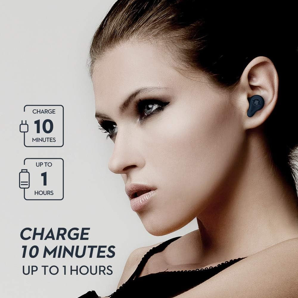 [Upgrade Version 2023] True Wireless Earbuds Dynamic Bass Indigo Blue O7 by , Qualcomm APT-X Noise Cancelling Headphones with Charging Case, Bluetooth 5.0 Wireless Sport Earphones for Running