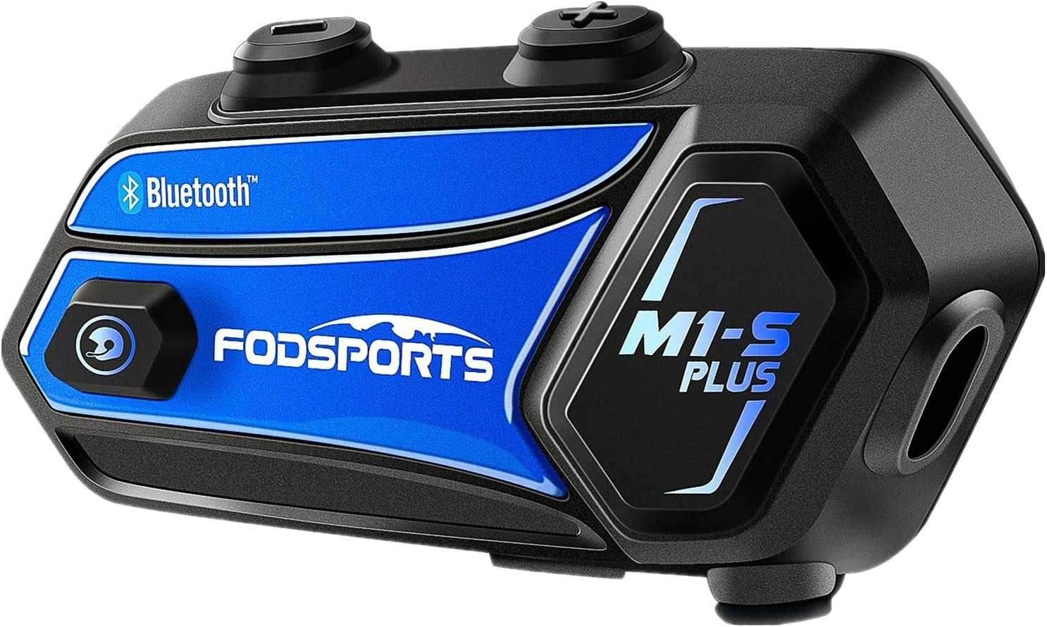 Bluetooth Motorcycle Headset M1-S plus with Music Sharing Mute Microphone FM 8 Riders Group Motorcycle Helmet Intercom HD Audio Stereo Music 900MAH Boom & Soft Mic Christmas(1 Blue)