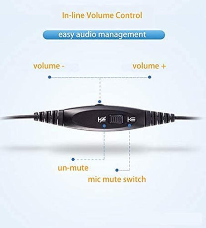 3.5Mm Headset with Microphone for Laptop Computer Surface Mobile Phones Tablets, Macbook Headset 3.5Mm, Cell Phone Headset 3.5Mm, PC Headset for Online Meetings Teams Zoom Skype