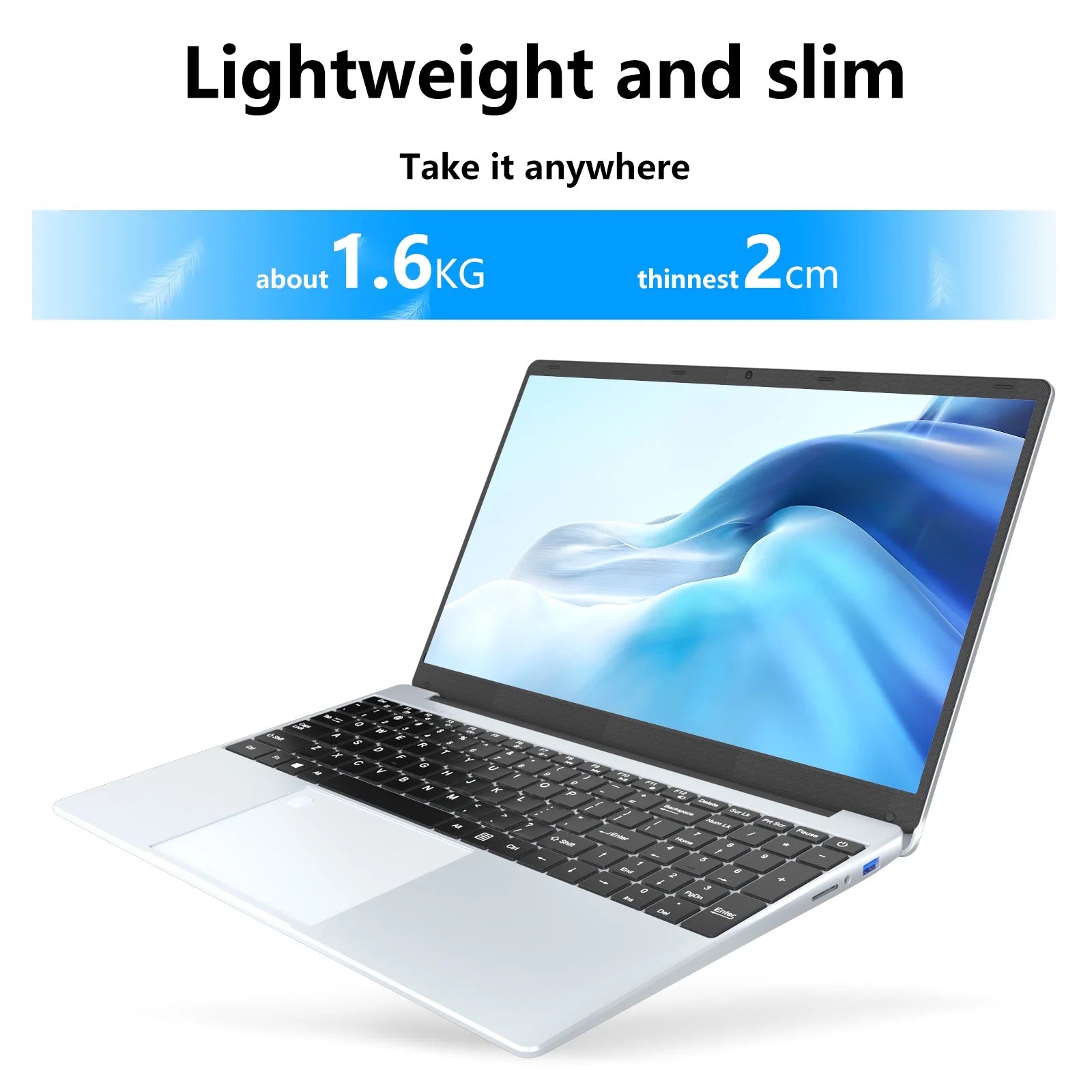 15.6 FHD Laptop, Intel Quad-Core 12Th Alder Lake N95, 16GB, 1TB SSD, Silver, New