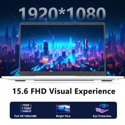 15.6 FHD Laptop, Intel Quad-Core 12Th Alder Lake N95, 16GB, 1TB SSD, Silver, New