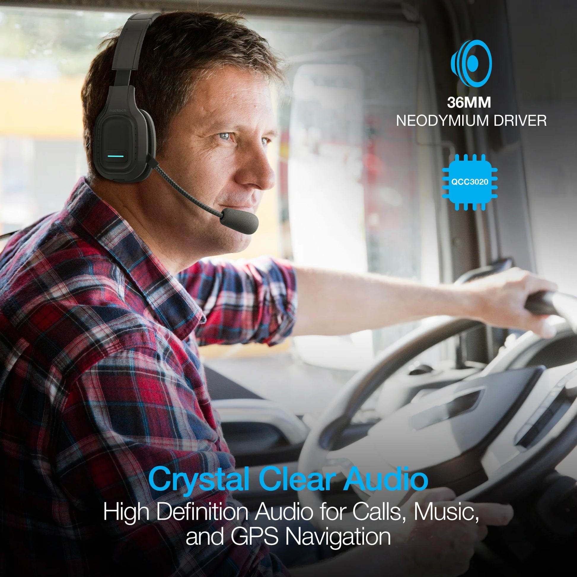 Naztech NXT-700 Xtreme Noise Cancelling Headset - Car Black (15443-HYP)